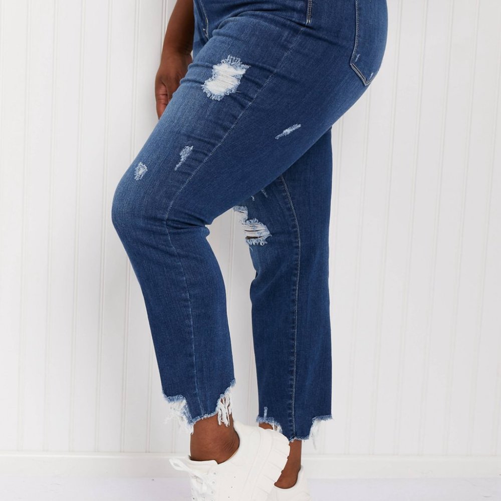Judy Blue Kendall Full Size Shark-Bite Slim Jeans - Picture 5 of 7